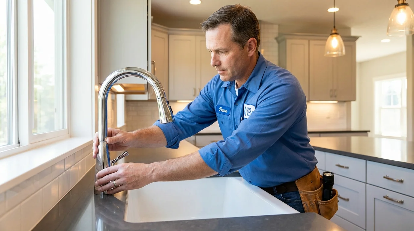 Kitchen faucet installation by Johns Plumbing LLC in Skokie