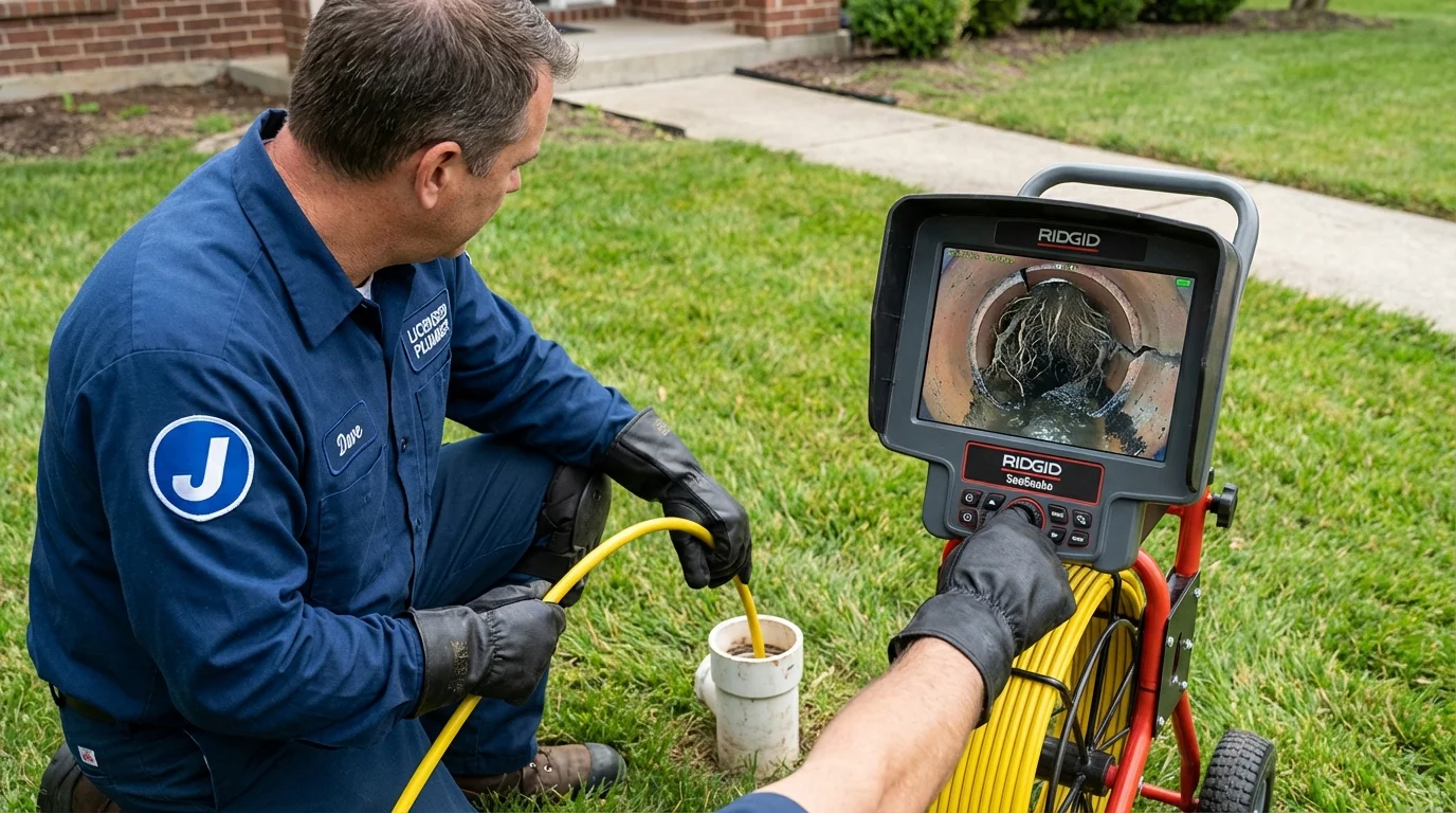 Sewer camera inspection being performed by Johns Plumbing LLC in Skokie